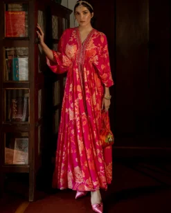 Flourishing Floral Jaal Kaftan Set