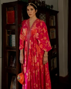 Flourishing Floral Jaal Kaftan Set