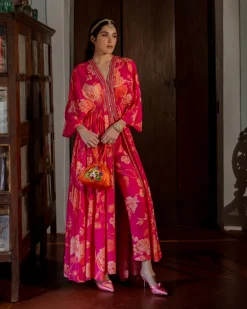 Flourishing Floral Jaal Kaftan Set