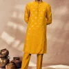 Foil Printed Yellow Mystic Kurta Set