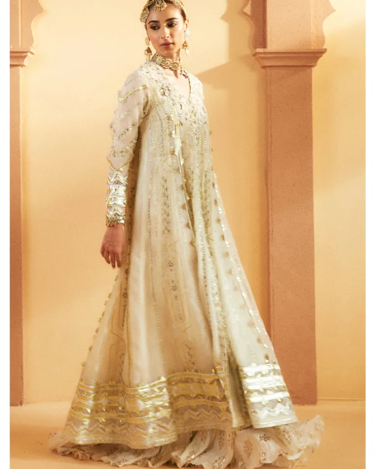 Foil-Embossed Anarkali Set