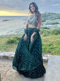 Forest Green Lila Lehenga