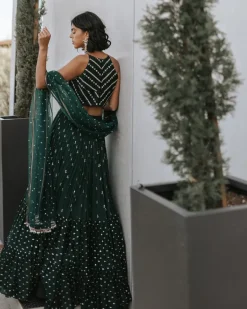Forest Green Lila Lehenga