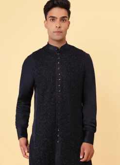 Four-Way Arrow Centre Bib Embroidered Kurta Set