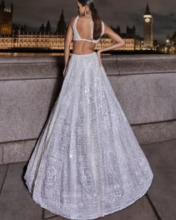 Frosty White Sequin Lehenga Set