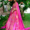 Fuchsia Floral Lehenga Set