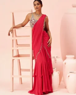 Fuchsia Retro Sari