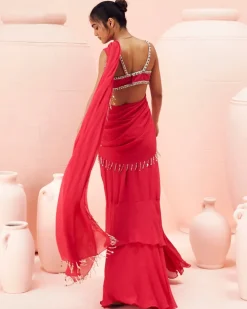 Fuchsia Retro Sari