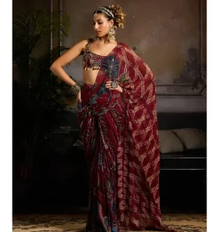 Garnet Glow Sari Set