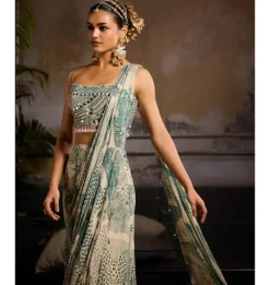 Geo Radiance Skirt Sari Set
