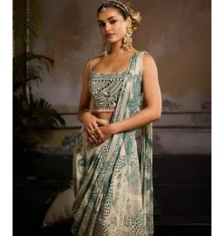 Geo Radiance Skirt Sari Set