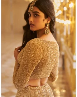 Gold Pearl Lehenga Set