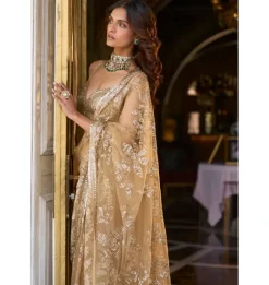 Gold Sequin Sari