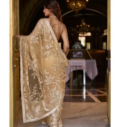 Gold Sequin Sari