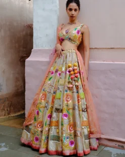Gold Sequins Lehenga Set