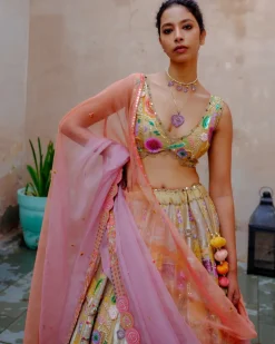 Gold Sequins Lehenga Set