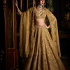 Gold Three-Dimensional Lehenga Set