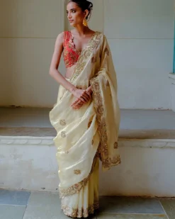 Gold Zari Sari Set