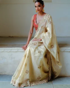 Gold Zari Sari Set