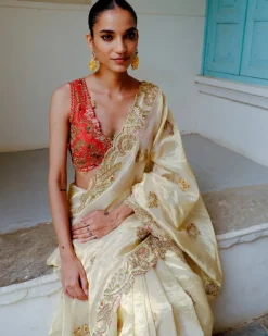 Gold Zari Sari Set