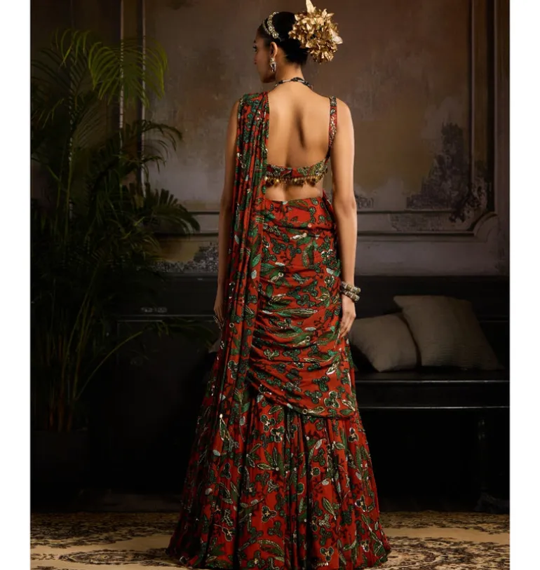 Golden Harvest Draped Sari Set