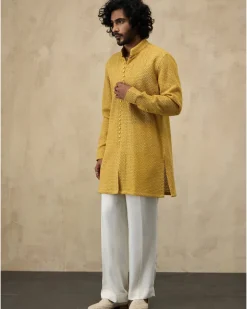 Golden Hour Jaal Luppi Button Kurta Set