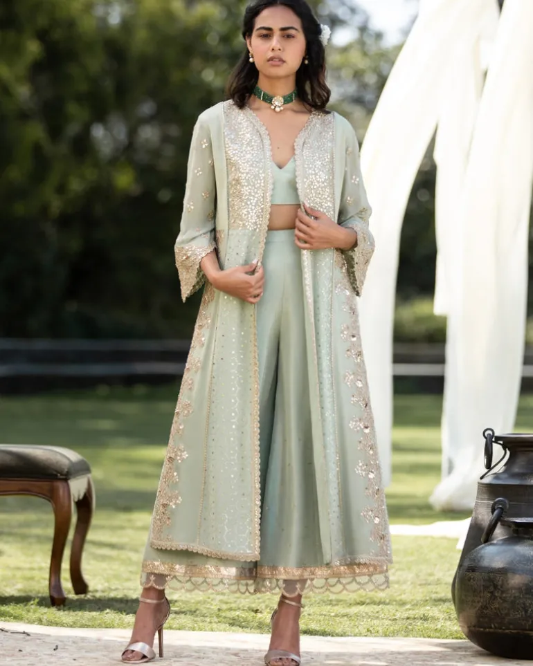 Gota Mukaish Jacket Set