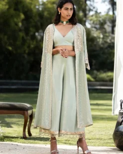 Gota Mukaish Jacket Set