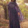 Grape Harlow Anarkali Set