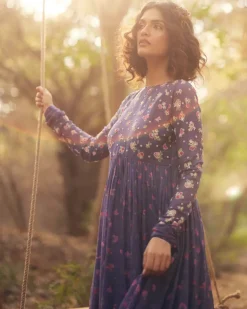 Grape Harlow Anarkali Set