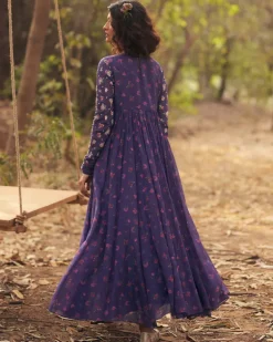 Grape Harlow Anarkali Set