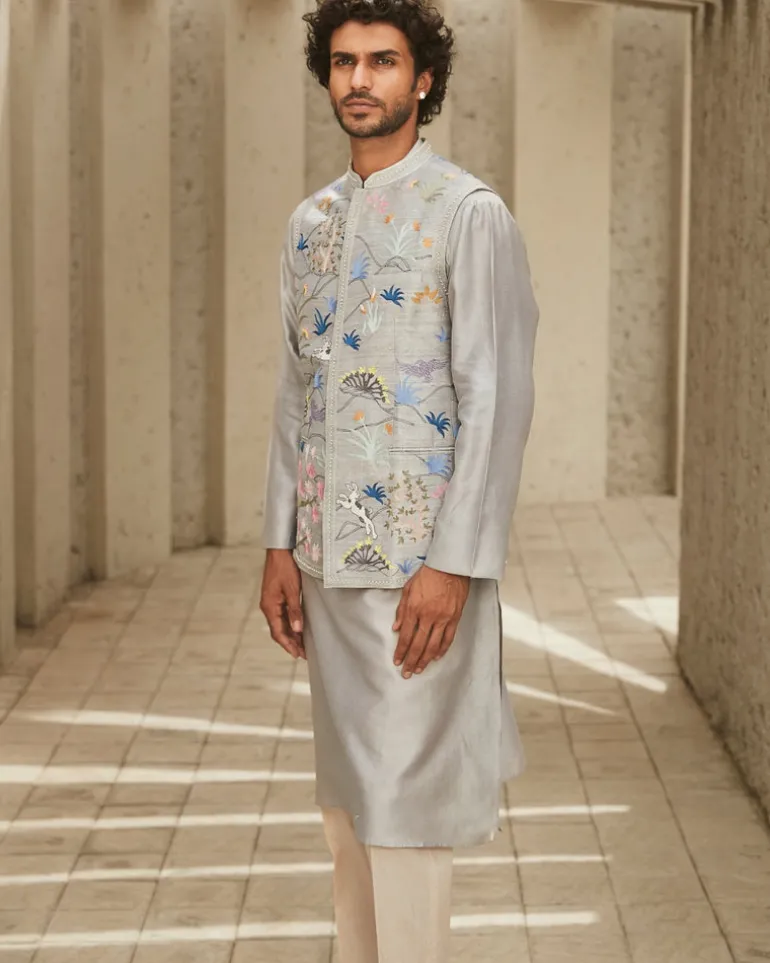 Gray Classic Kurta Set