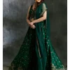Green Emerald Lehenga With Organza Dupatta