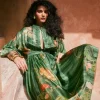Green Floral Flowy Dress