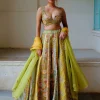 Green Floral Lehenga Set