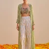Green Floral Tulip Cape Set
