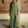 Green Mix Print Shirt & Gharara Set