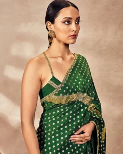 Green Palmscape Gota Sari Set