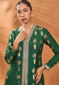 Green Traveller'S Palm Tunic Set