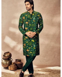 Green Tropical Rhapsody Kurta Set