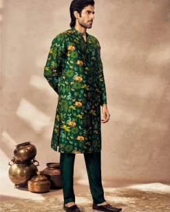 Green Tropical Rhapsody Kurta Set