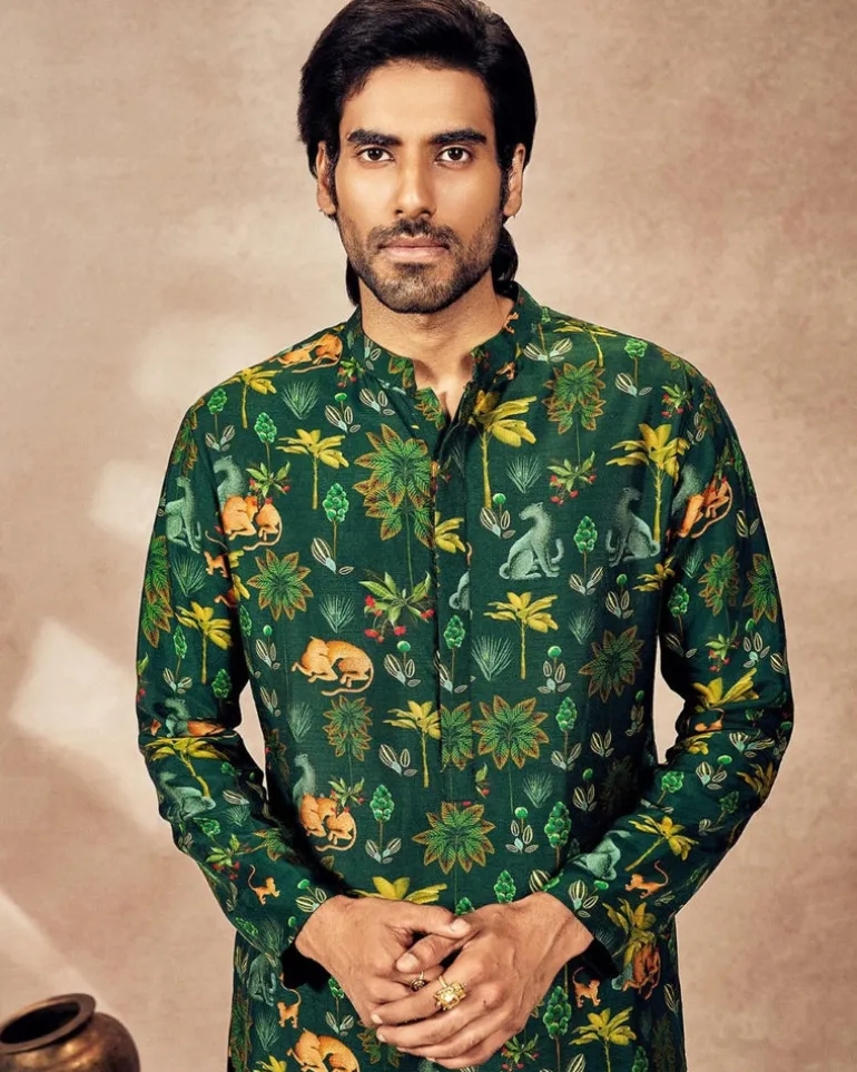 Green Tropical Rhapsody Kurta Set