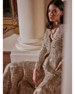 Grey Amor Jacket And Sharara Set