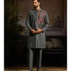 Grey & Colorfull Trible Embroidered Kurta Paired With Grey Pants