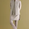 Grey Dori Embroidered Kurta And Bandi Set