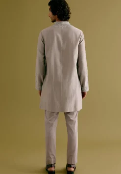 Grey Dori Embroidered Kurta Set