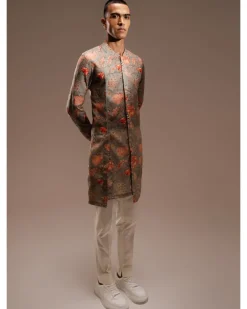 Grey Hamdard Long Kurta Pyjama Set