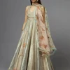 Grey Metallic Anarkali Set