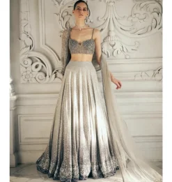 Grey Ombre Sequins Lehenga Set