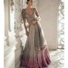Grey To Pink Ombre Sequins Lehenga Set